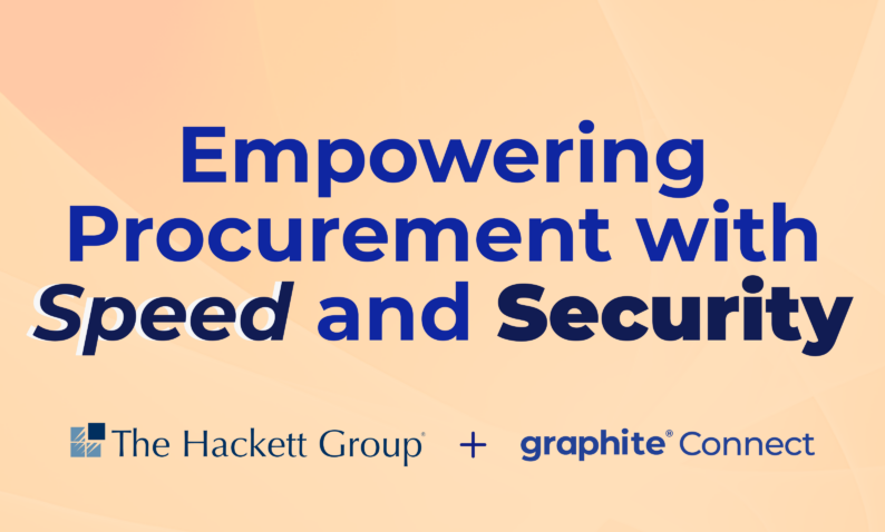Image text: Empowering Procurement with Speed and Security. Logos of The Hackett Group and Graphite Connect are featured.