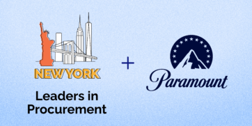 Image of New York skyline and the logos for Leaders in Procurement and Paramount