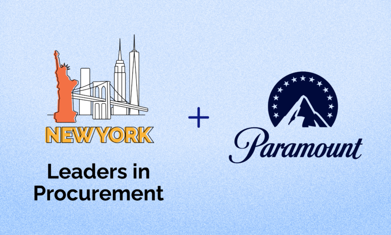 Image of New York skyline and the logos for Leaders in Procurement and Paramount